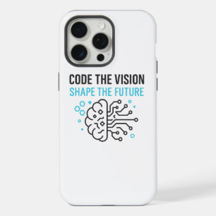 Coque iPhone 15 Pro Max Visionnaire technologique futuriste : Code binaire