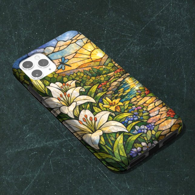 Coque iPhone Vitraux Fleurs de Lys et Soleil (Créateur téléchargé)