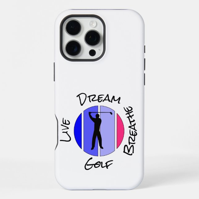 Coque iPhone Vivez, rêvez, respirez golf (Verso)