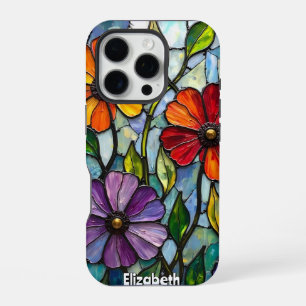 Coque iPhone 16 Pro Vivid Verre Tiré Floral Mosaïque