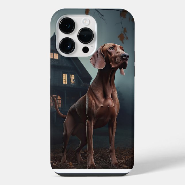 Coque iPhone Vizsla Halloween effrayant (Verso)