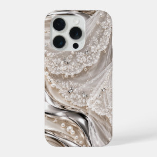 Coque iPhone 15 Pro voile à thème chrome liquide