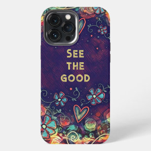 Etui iPhone 13 Pro Max Voir le bon stylish coloré amusant floral