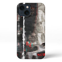 Voiture en Tokyo City iPhone 13 Slim Fit Coque, Gl