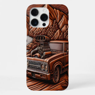 Coque iPhone 16 Pro Max Voiture Musclée Audacieuse dans un Paradis Scéniqu