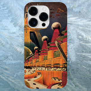 Coque Pour Pour iPhone 14 Pro Max Voiture volant vintage de science fiction futurist