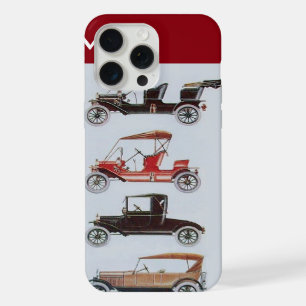 COQUE iPhone 15 PRO MAX VOITURES CLASSIQUES GRIS ROUGE