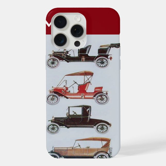 COQUE iPhone VOITURES CLASSIQUES GRIS ROUGE (Verso)