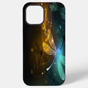 Coque iPhone 12 Pro Max Vol libellule lumineuse verte