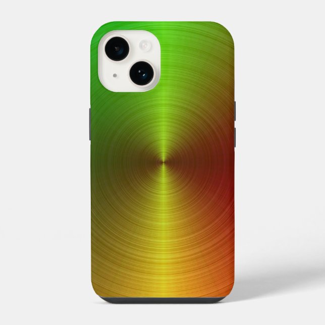 Coque iPhone Vortex métallique vert et or (Verso)