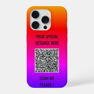 Coque iPhone 15 Pro Votre étui pour iPhone avec code QR et texte perso