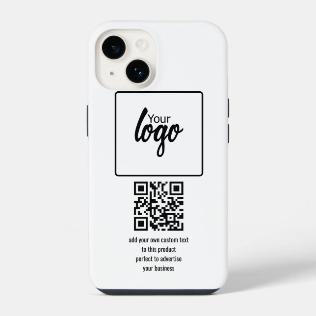Coque iPhone Votre logo d'entreprise Code QR et texte (Verso)