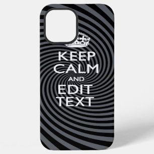 Coque iPhone 12 Pro Max Votre texte Keep Calm sur décoration Classy Swirl