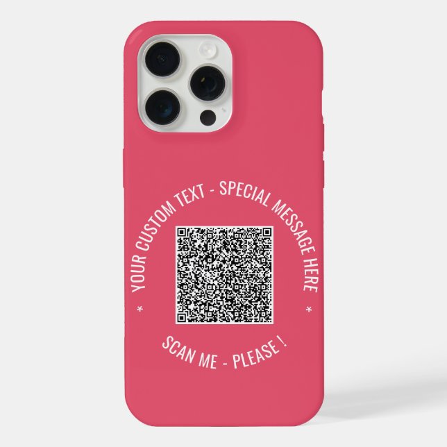 Coque iPhone Votre texte personnalisé pour code QR Étui iPhone  (Verso)