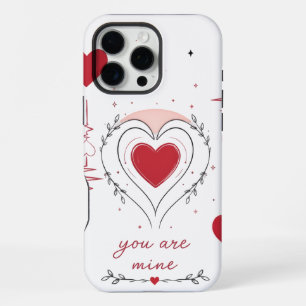 Coque iPhone 16 Pro Max Vous êtes à moi Minimaliste Ligne de cœur Art
