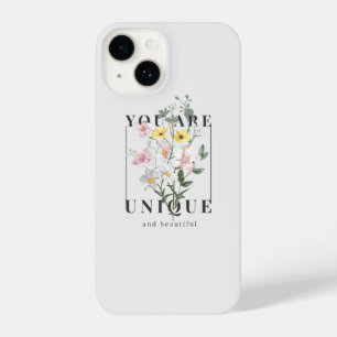 Coque Pour iPhone 14 Vous êtes un Slogan floral unique