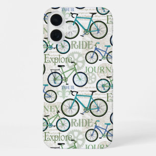 Coque iPhone 16 Plus Voyage à bicyclette bleu