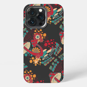 Etui iPhone 13 Pro Voyage de l'âme hippie champignon vintage d'été