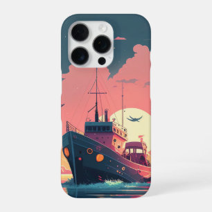 Coque iPhone 16 Pro Voyage en voilier au coucher du soleil _étui pour