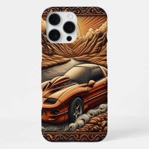 Coque iPhone 16 Pro Max Voyage pittoresque avec muscle car