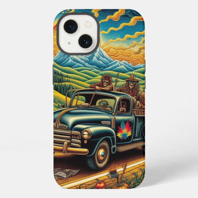 Coque iPhone Voyage sur la route de l'art folklorique (Verso)