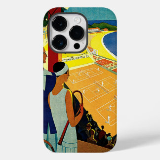 Coque Pour iPhone 14 Pro Voyage Vintage, Tennis, Sports, Monte-Carlo Monaco