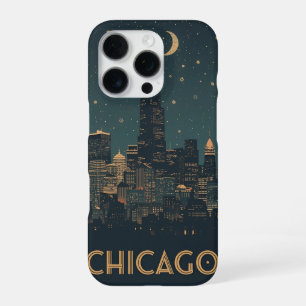 Coque iPhone 16 Pro Vue ancienne de la ville de Chicago Illinois Voyag