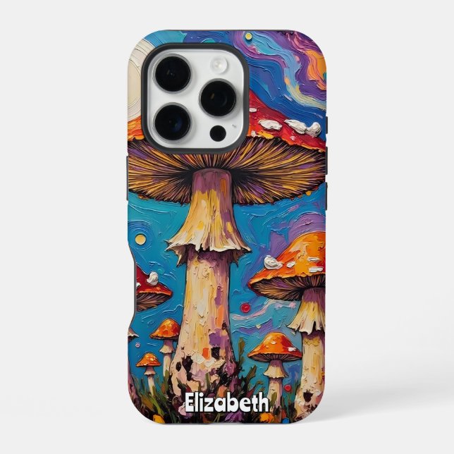 Coque iPhone Vue champignons au clair de lune (Verso)