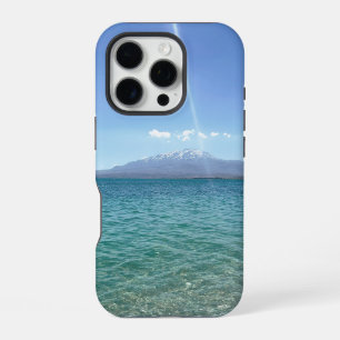 Coque iPhone 16 Pro Vue d'eau cristalline ciel bleu ambiance de plage 