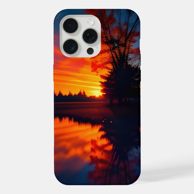 Coque iPhone Vue du coucher de soleil deux (Verso)