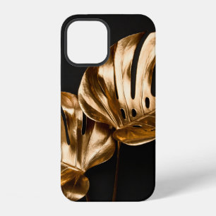 Coque iPhone 12 Vue rapprochée de monstera trop naturel peint en o