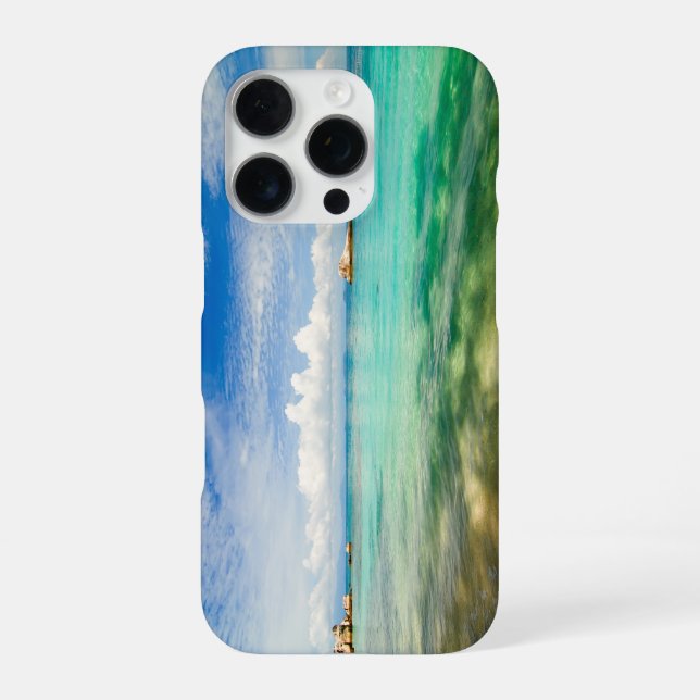 Coque iPhone Vue sur mer Verte (Verso)