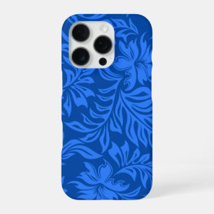 Coque iPhone 16 Pro Waikiki Hibiscus Hawaii Pareau Floral Royal