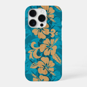 Coque iPhone 16 Pro Waikoloa Faux Wood Hibiscus hawaïen Hibiscus Flora