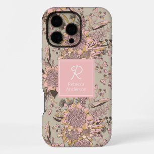Coque iPhone 16 Pro Max Waratah & Gumnut Eucalyptus Motif - Rose Vintage