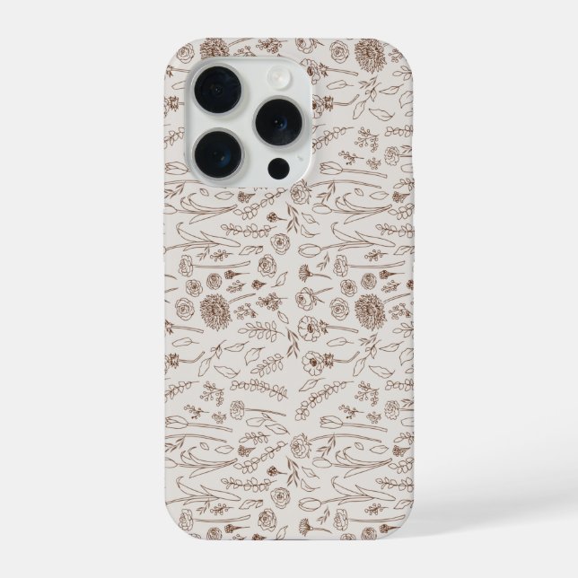 Coque iPhone Warm brown floral pattern (Verso)