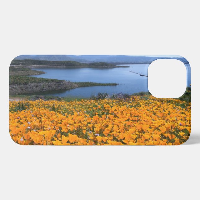 Coque iPhone Water | California Lake With Golden Poppies (Verso Horizontal)