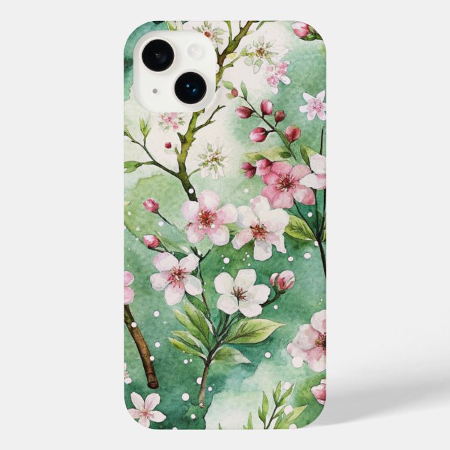 Coque iPhone Watercolor Cherry Blossoms (Verso)