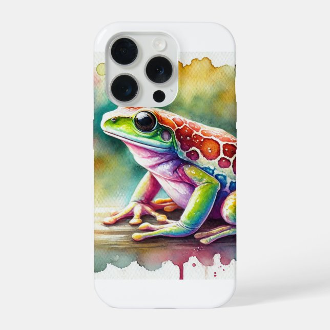 Coque iPhone Watercolor Coqu Frog 140724AREF115 - Watercolor (Verso)