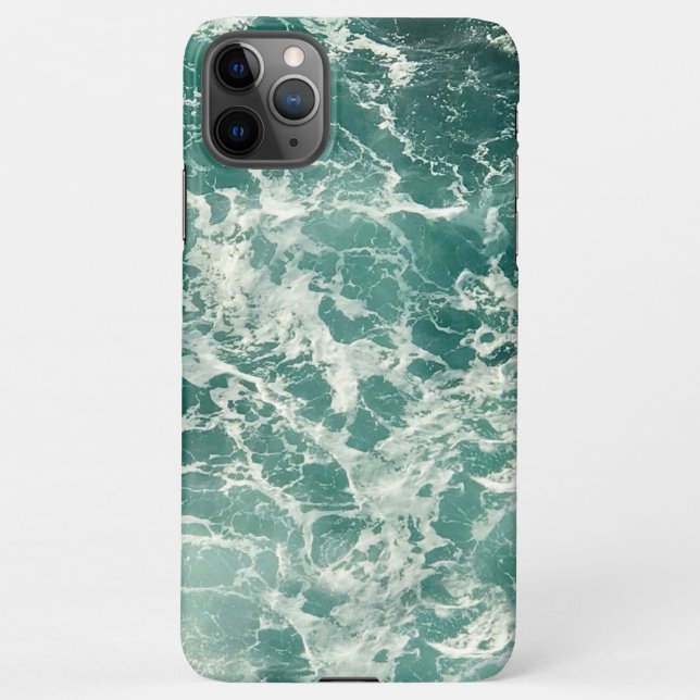 Coque iPhone Waves Blue Green (Dos)