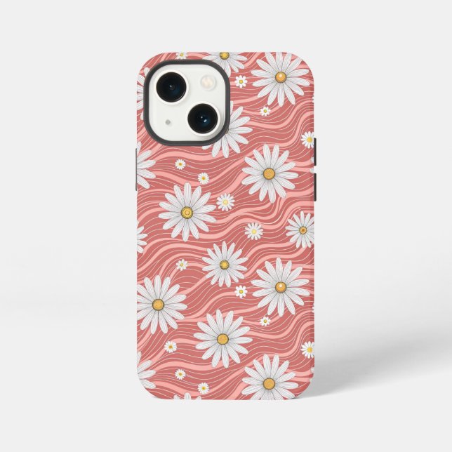 Coque iPhone Wavy Pink Daisies (Verso)