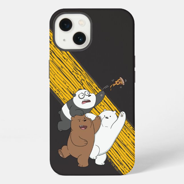 Coque iPhone We Bare Bears - Dernière tranche de pizza (Verso)
