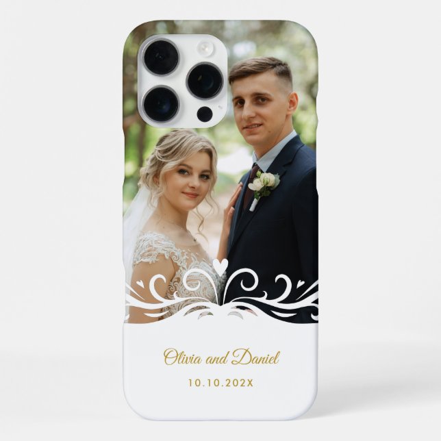 Coque iPhone Wedding Themed Photo and Personalized Wedding Gift (Verso)