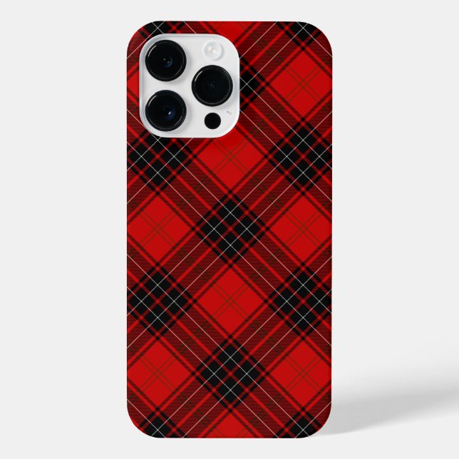 Coque iPhone Wemyss tartan rouge noir plaid (Verso)