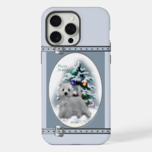 Coque iPhone 15 Pro Max West Highland White Terrier Blue Noël