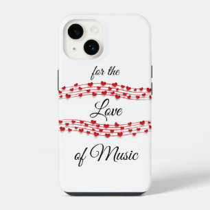 Coque Pour iPhone 14 Whimsical coeurs musique "Pour l'amour de la musiq