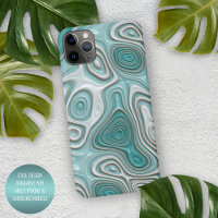 White Aqua Turquoise Green Swirl Art Motif
