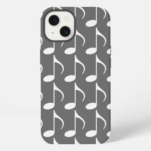 Coque iPhone white musical notes (Verso)