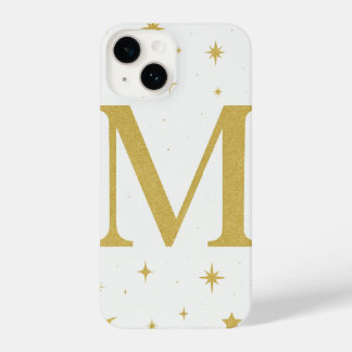 Coque Pour iPhone 14 ⭐ White Phone Case with Big Yellow “M” & Stars