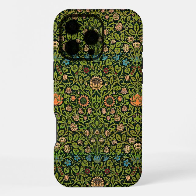 Coque iPhone William Morris - Ancolie, vert foncé, (Verso)